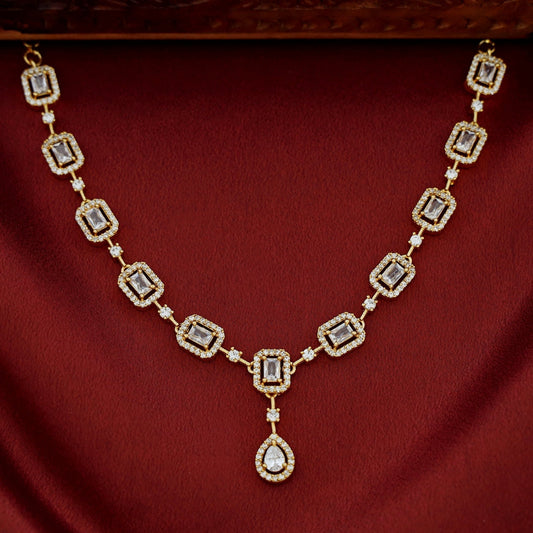 AD Stone Rectangle Short Neckpiece