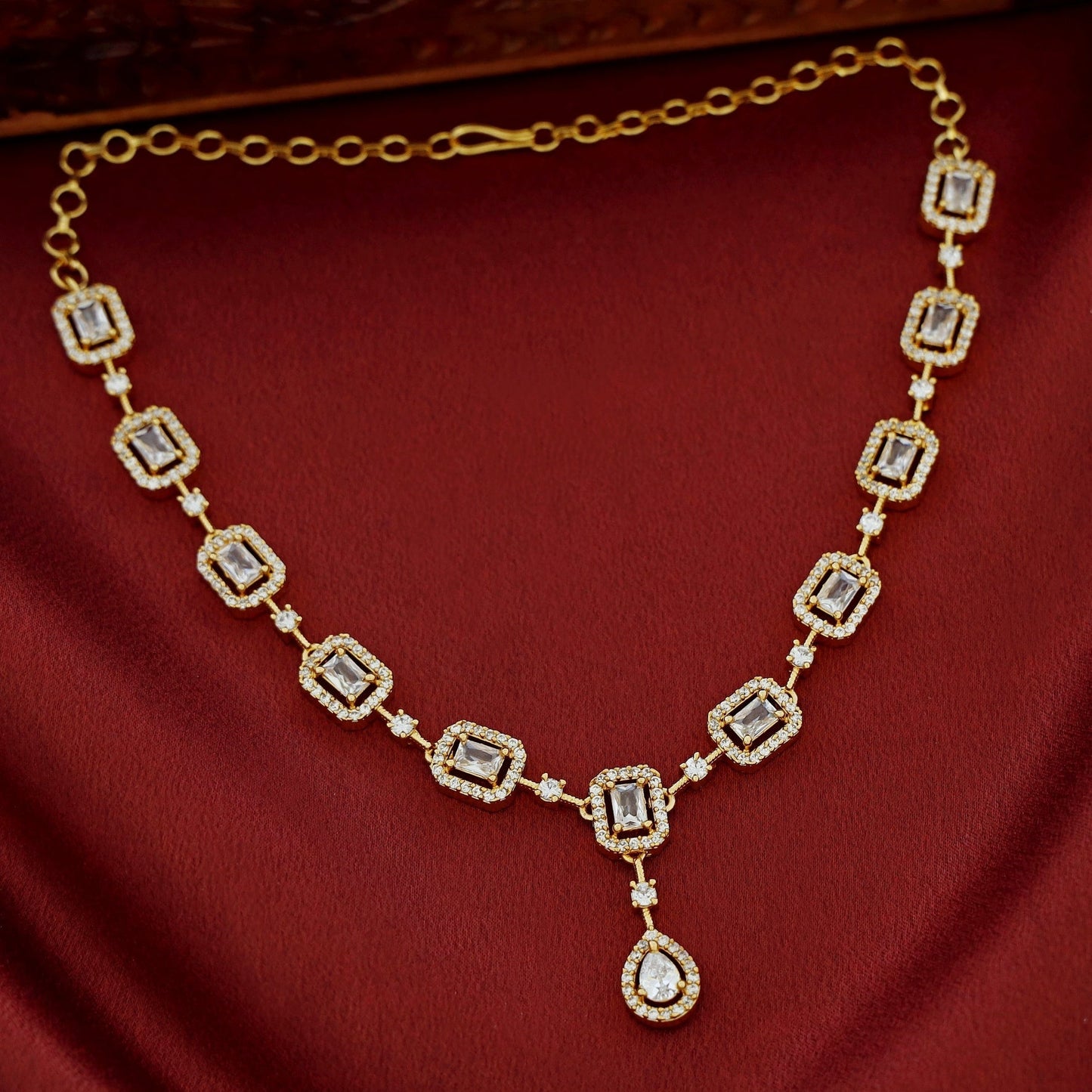 AD Stone Rectangle Short Neckpiece