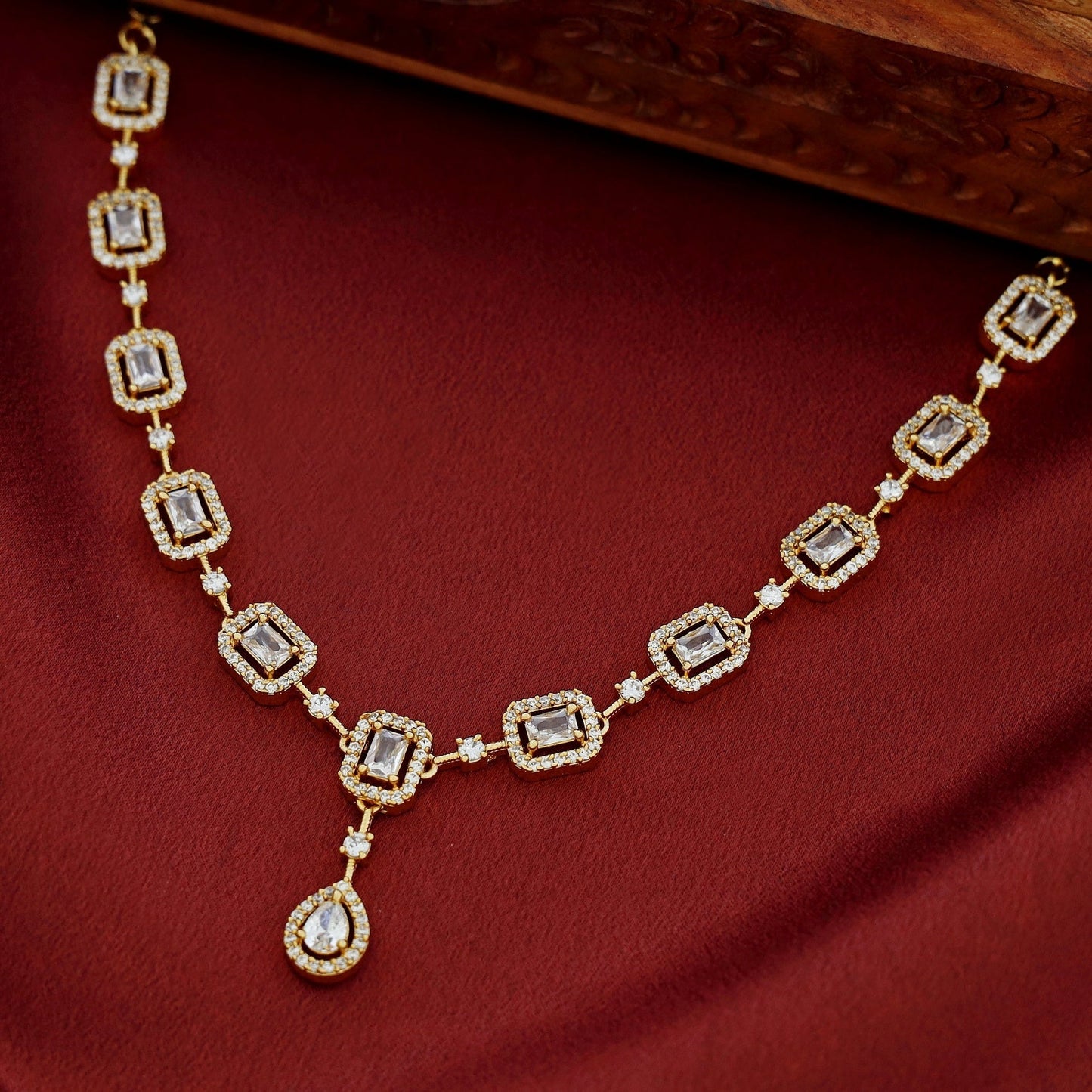 AD Stone Rectangle Short Neckpiece