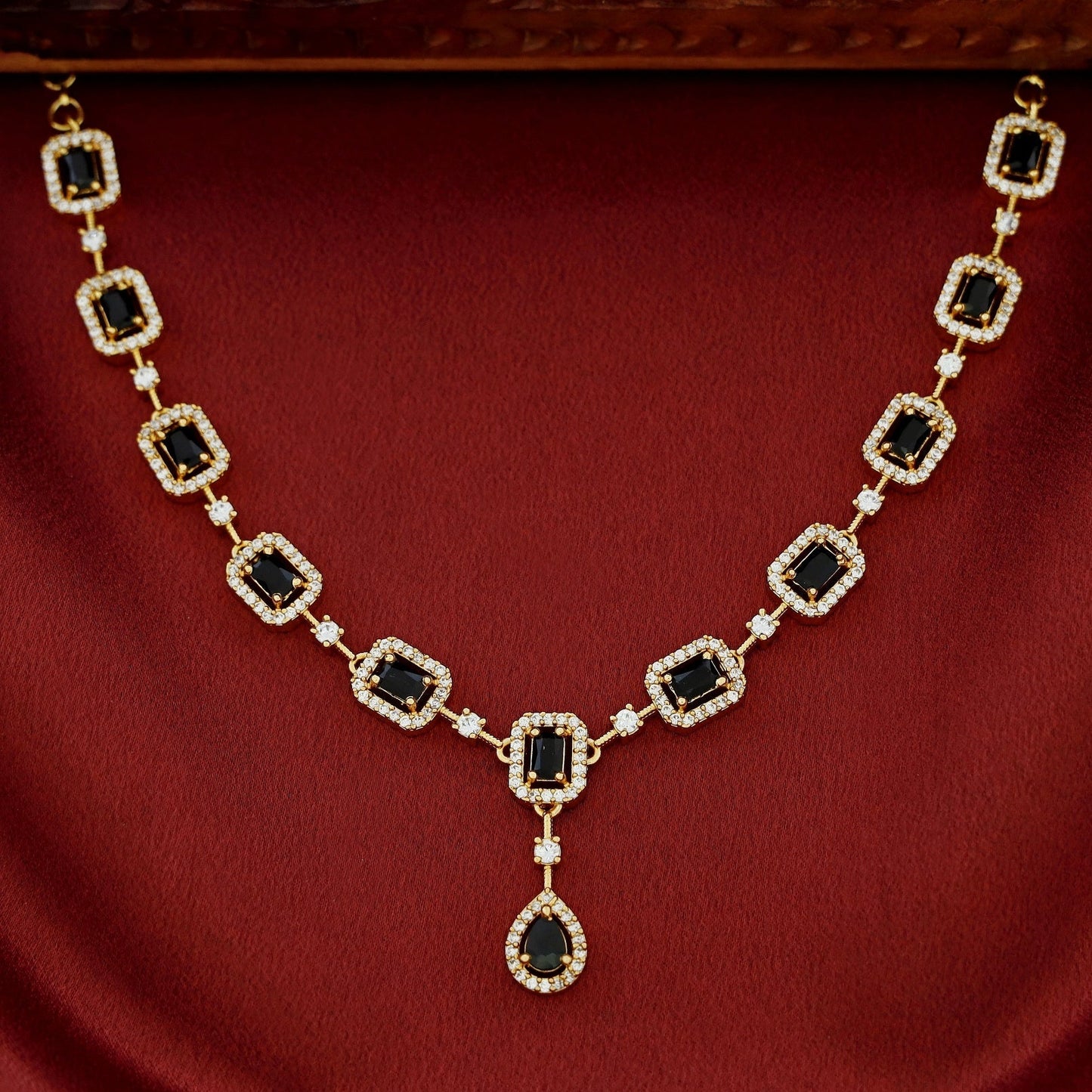 AD Stone Rectangle Short Neckpiece